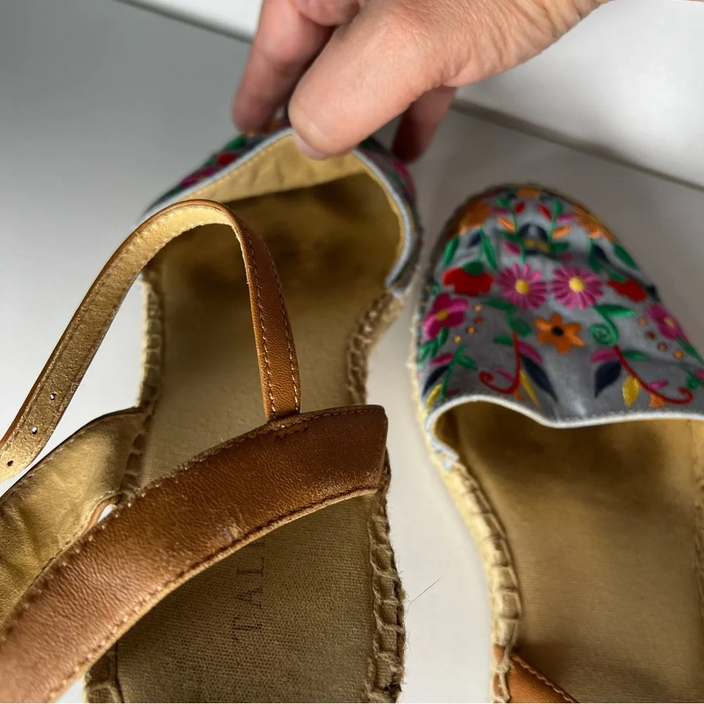 Talbots Izzy D'orsay Espadrille Chambray Closed Toe Sandals‎